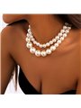Collana Royal Grandeur a doppio filo di perle degradè extra large