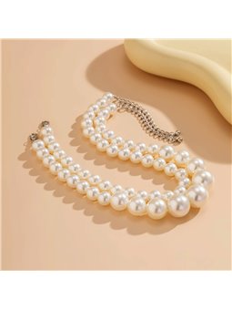 Collana Royal Grandeur a doppio filo di perle degradè extra large