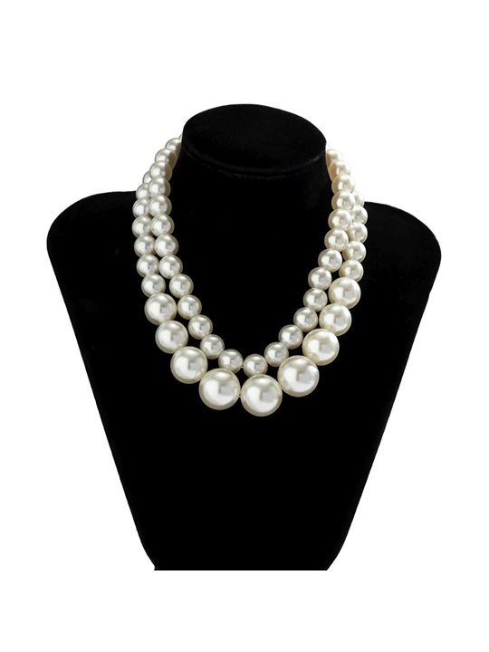 Collana Royal Grandeur a doppio filo di perle degradè extra large
