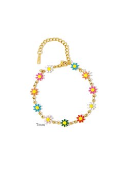 Bracciale Daisy Garden con catena dorata e margherite smaltate