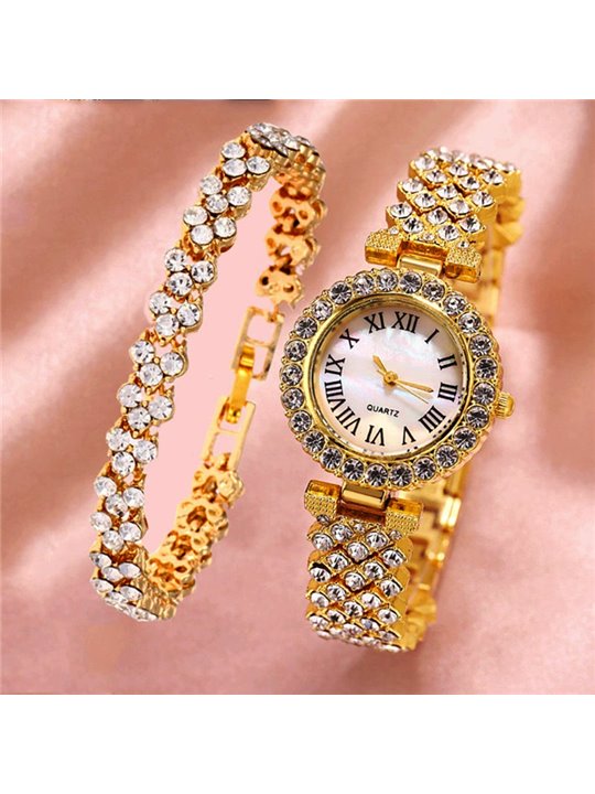 Set Crystal Queen con orologio luxury e bracciale rigido