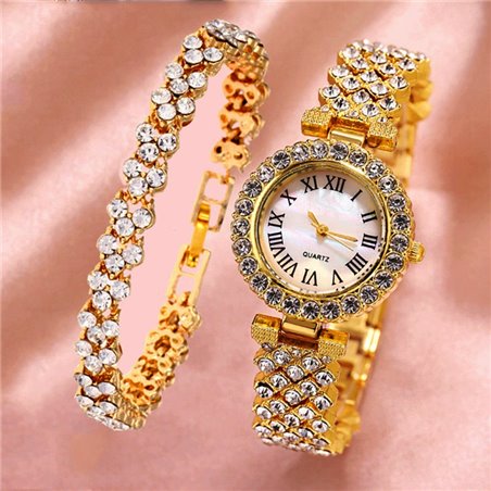 Set Crystal Queen con orologio luxury e bracciale rigido