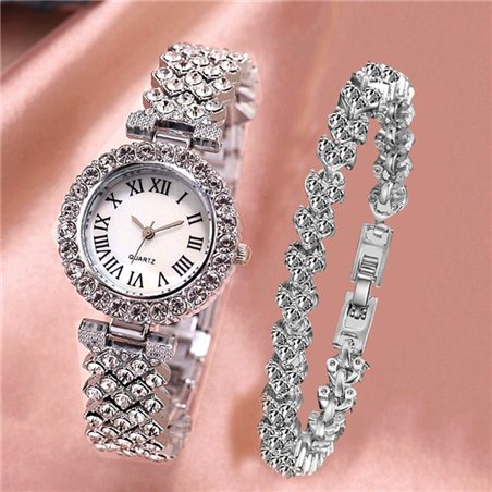 Set Minimal Luxe con orologio ultra slim e bracciale coordinato