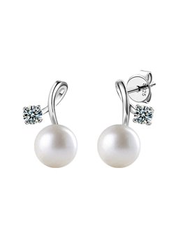 Orecchini Luce di Perla a nodo in argento S925 con zircone