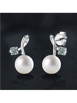 Orecchini Luce di Perla a nodo in argento S925 con zircone
