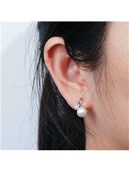 Orecchini Luce di Perla a nodo in argento S925 con zircone