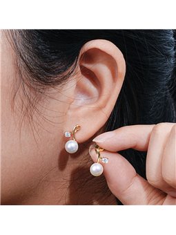 Orecchini Luce di Perla a nodo in argento S925 con zircone