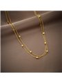 Collana Geometric Twin Doppio Filo Snake con Cubi Dorati