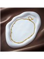 Collana Geometric Twin Doppio Filo Snake con Cubi Dorati