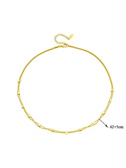 Collana Geometric Twin Doppio Filo Snake con Cubi Dorati