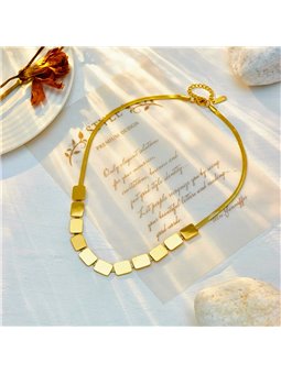 Collana Urban Shield Girocollo Flat Snake con Placche Gold