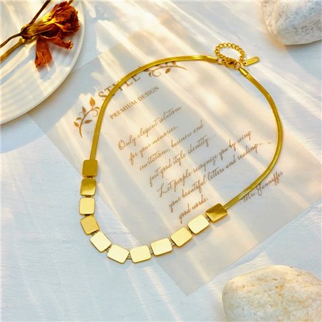 Collana Urban Shield Girocollo Flat Snake con Placche Gold