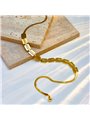 Collana Urban Shield Girocollo Flat Snake con Placche Gold