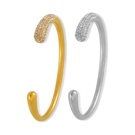Bracciale Rigido Everlasting Sparkle Acciaio Titanio e Strass