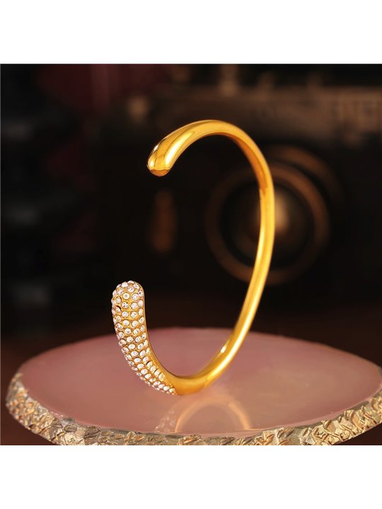 Bracciale Rigido Everlasting Sparkle Acciaio Titanio e Strass