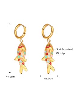 Set Oriental Koi Collana e Orecchini Acciaio e Perle