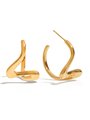 Orecchini Fluid Curve Cerchi Astratti Acciaio Inossidabile