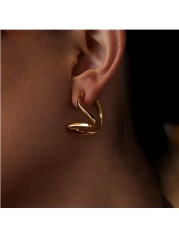Orecchini Fluid Curve Cerchi Astratti Acciaio Inossidabile