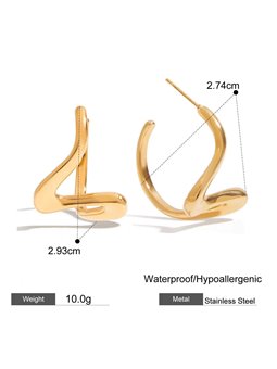 Orecchini Fluid Curve Cerchi Astratti Acciaio Inossidabile