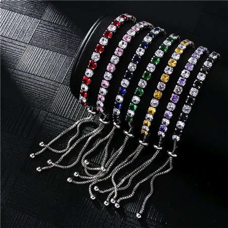 Bracciale Tennis Chroma Elegance con Zirconi Colorati
