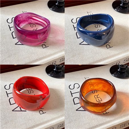Bracciale rigido Pop Wave stile chunky in acrilico vibrante