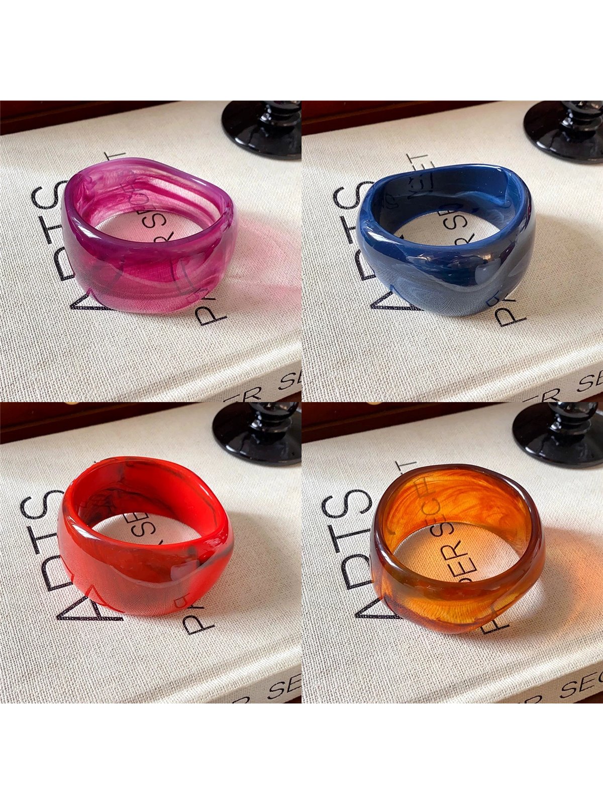 Bracciale rigido Pop Wave stile chunky in acrilico vibrante