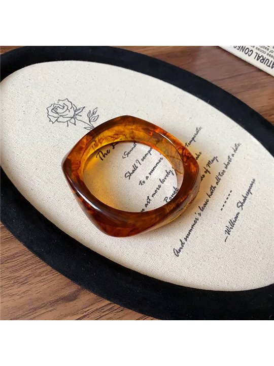 Bracciale rigido Tortoise Poet in acrilico tartarugato