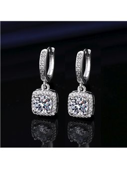 Orecchini pendenti Royal Halo con pavé di zirconi brillanti