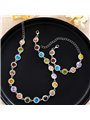 Parure Rainbow Halo con collana e bracciale ai cristalli colorati
