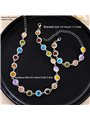Parure Rainbow Halo con collana e bracciale ai cristalli colorati