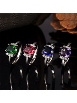 Anello solitario Royal Velvet in rame placcato platino