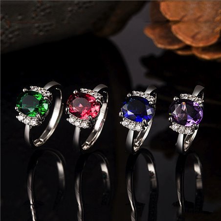 Anello solitario Royal Velvet in rame placcato platino