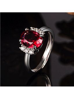 Anello solitario Royal Velvet in rame placcato platino