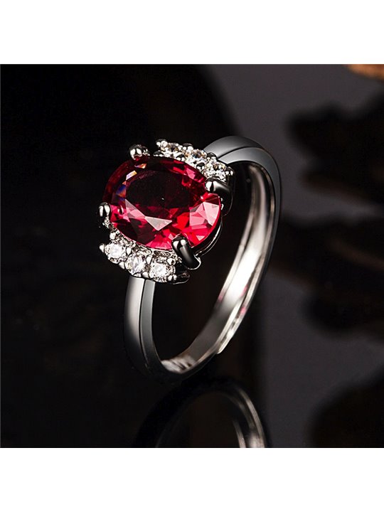 Anello solitario Royal Velvet in rame placcato platino