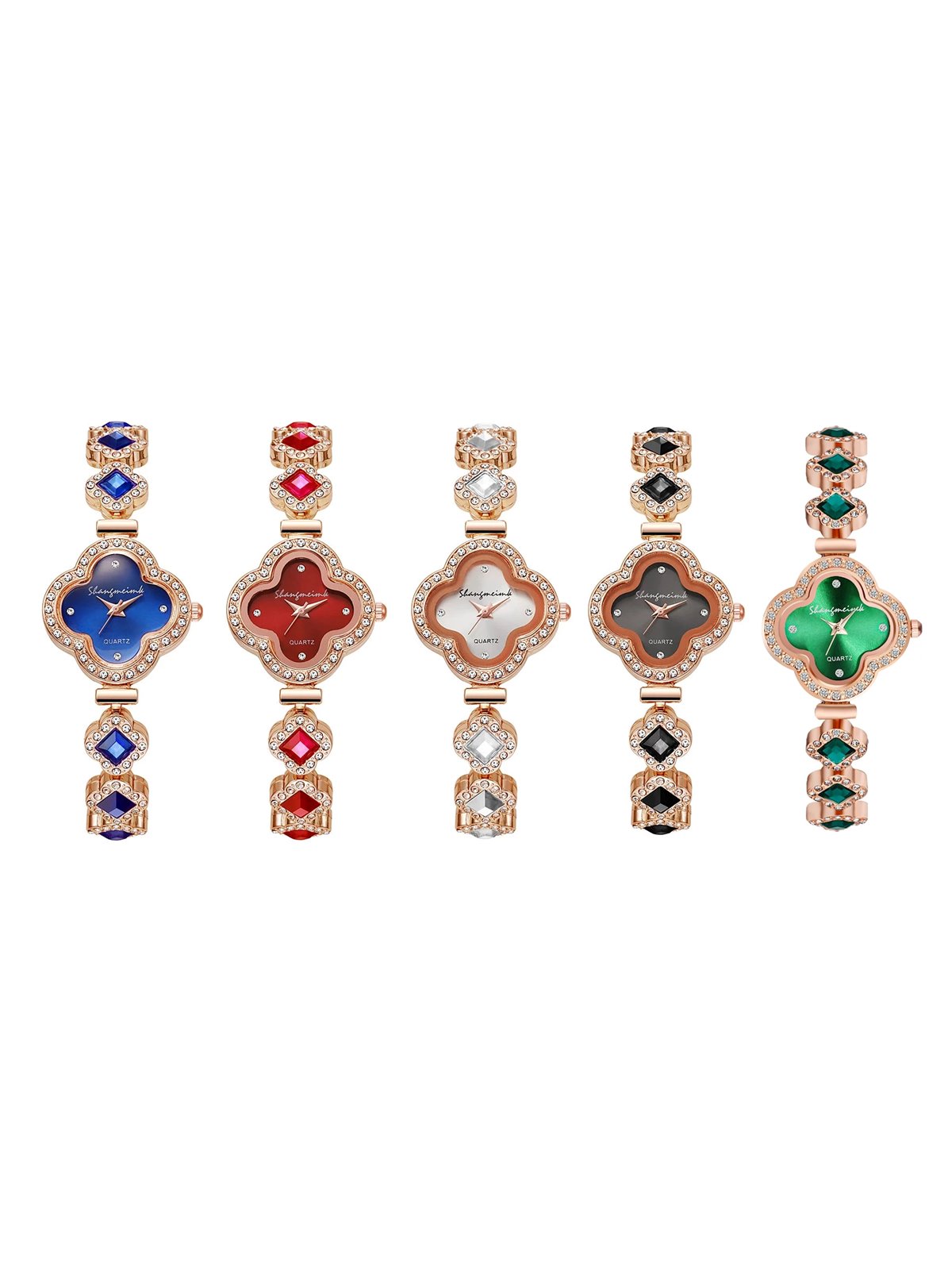 Orologio gioiello Lucky Clover con cristalli e movimento quartz