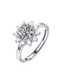 Anello solitario Stellar Bloom in argento 925 e moissanite