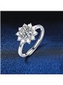 Anello solitario Stellar Bloom in argento 925 e moissanite