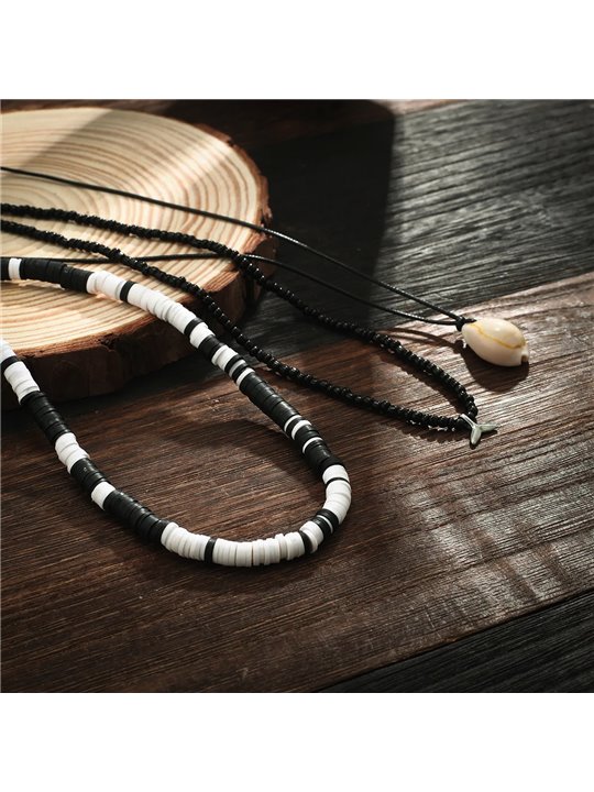 Collana multilivello Ocean Soul con conchiglia e coda di balena