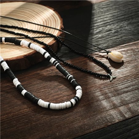 Collana multilivello Ocean Soul con conchiglia e coda di balena