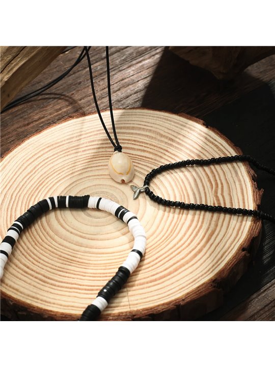 Collana multilivello Ocean Soul con conchiglia e coda di balena