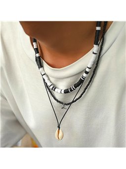 Collana multilivello Ocean Soul con conchiglia e coda di balena