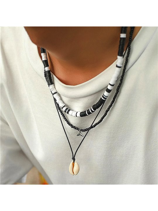 Collana multilivello Ocean Soul con conchiglia e coda di balena