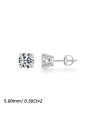 Orecchini punto luce in argento 925 con moissanite 0.50 ct ciascuno