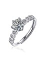 Anello in argento 925 con moissanite centrale + 8 sul gambo