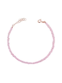 Bracciale con perline rosa in argento 925