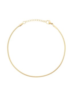 Cavigliera catena maglia snake mm 3 in acciaio colore oro