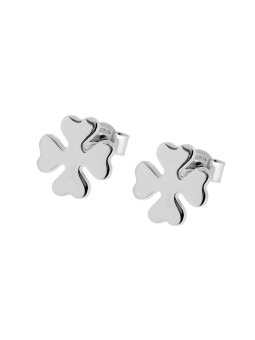Orecchini quadrifoglio plain in argento 925