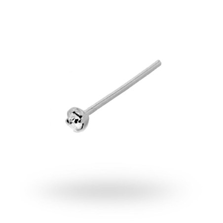 Piercing naso chiodino a griffe con zircone bianco 1.4 mm in argento 925