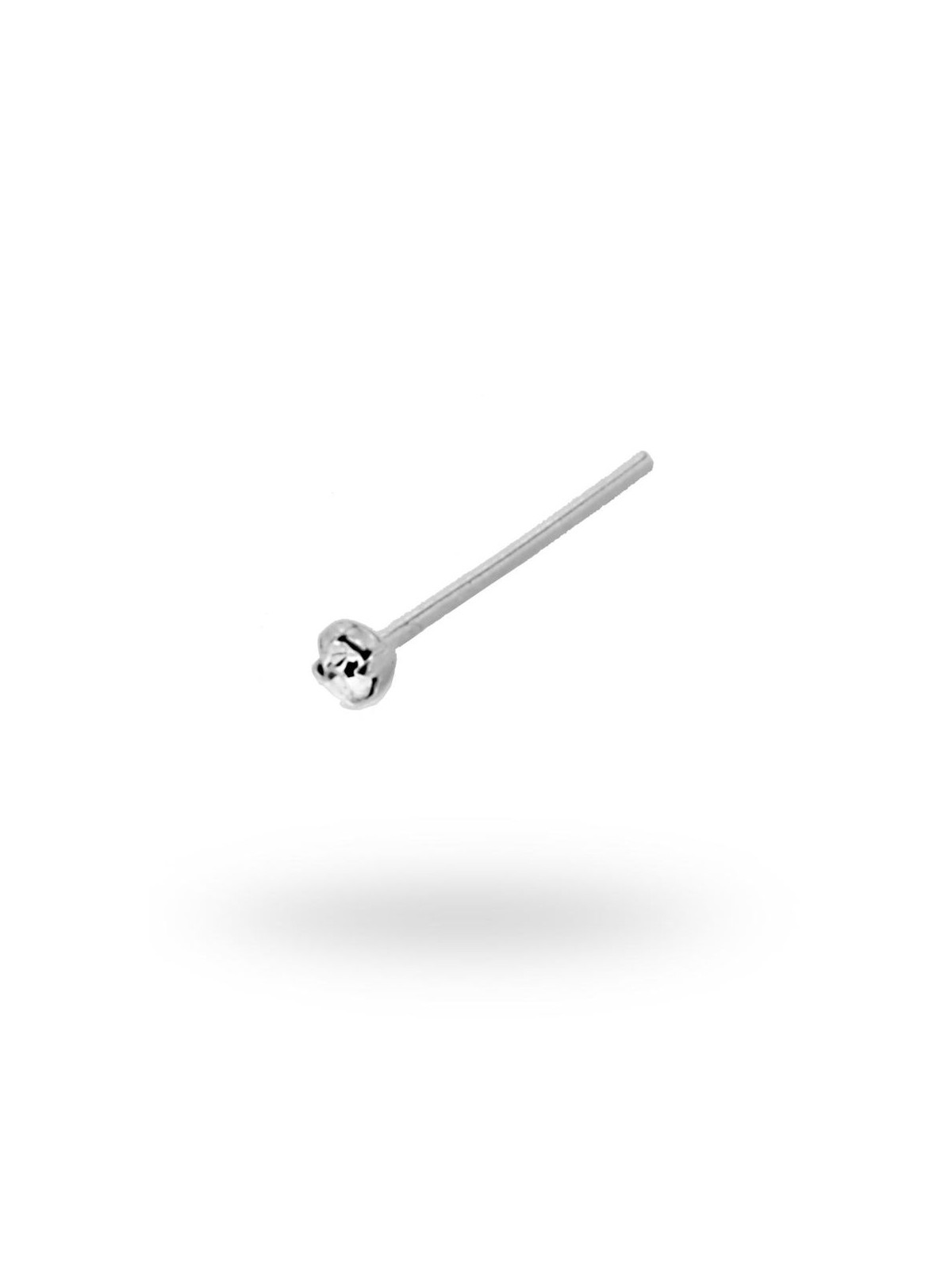 Piercing naso chiodino a griffe con zircone bianco 1.4 mm in argento 925