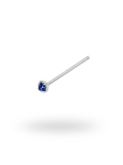 Piercing naso chiodino a griffe con zircone blu 1.5 mm in argento 925